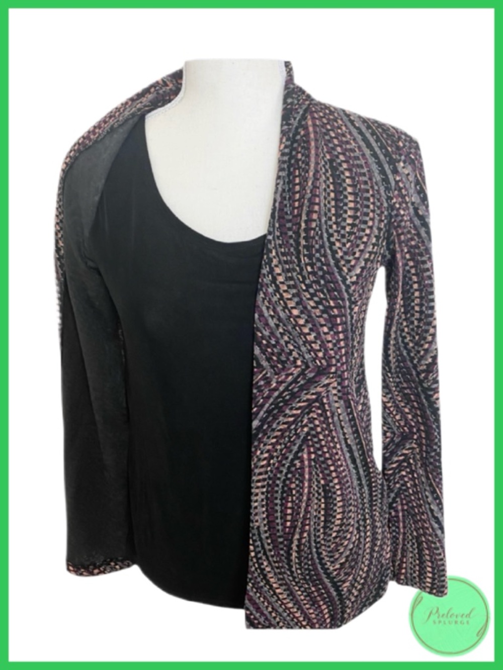 JM Collection Two-In-One Cardigan Top - Picture 4 of 6